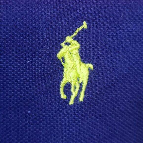 Ralph Lauren Polo Shirt Mens Large Wide Red Blue Stripe Golf Lime Pony Custom - Picture 3 of 7